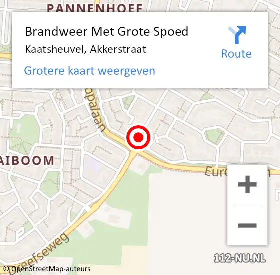 Locatie op kaart van de 112 melding: Brandweer Met Grote Spoed Naar Kaatsheuvel, Akkerstraat op 1 januari 2021 18:05