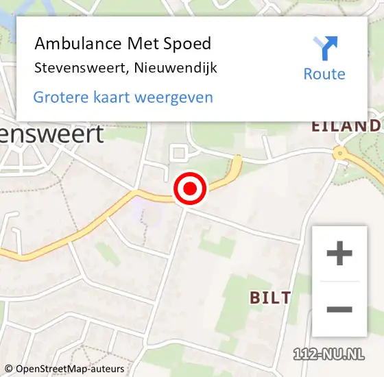 Locatie op kaart van de 112 melding: Ambulance Met Spoed Naar Stevensweert, Nieuwendijk op 29 mei 2014 12:06