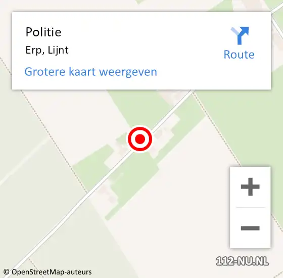 Locatie op kaart van de 112 melding: Politie Erp, Lijnt op 1 januari 2021 21:53