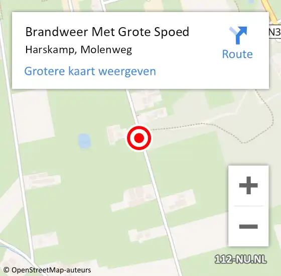 Locatie op kaart van de 112 melding: Brandweer Met Grote Spoed Naar Harskamp, Molenweg op 1 januari 2021 23:13