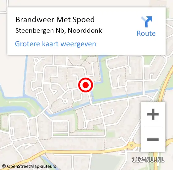 Locatie op kaart van de 112 melding: Brandweer Met Spoed Naar Steenbergen Nb, Noorddonk op 2 januari 2021 04:10