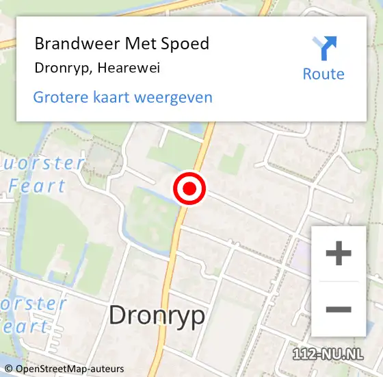 Locatie op kaart van de 112 melding: Brandweer Met Spoed Naar Dronrijp, Hearewei op 2 januari 2021 05:08