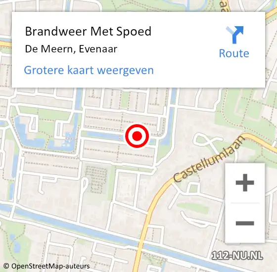 Locatie op kaart van de 112 melding: Brandweer Met Spoed Naar De Meern, Evenaar op 2 januari 2021 06:05