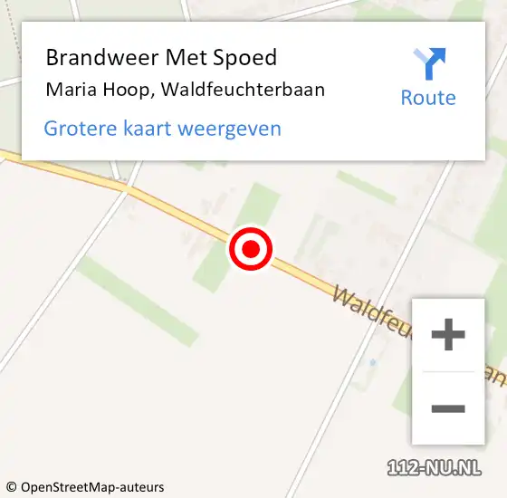 Locatie op kaart van de 112 melding: Brandweer Met Spoed Naar Maria Hoop, Waldfeuchterbaan op 2 januari 2021 08:54