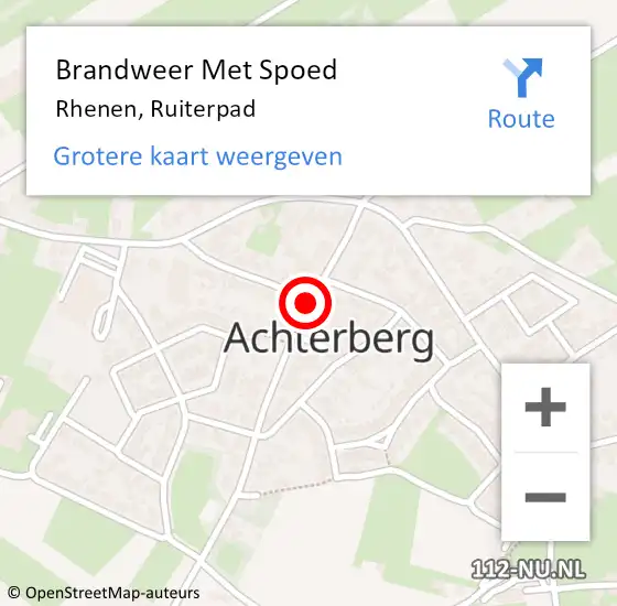 Locatie op kaart van de 112 melding: Brandweer Met Spoed Naar Rhenen, Ruiterpad op 2 januari 2021 09:23