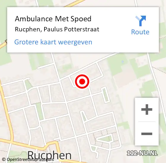 Locatie op kaart van de 112 melding: Ambulance Met Spoed Naar Rucphen, Paulus Potterstraat op 29 mei 2014 12:47