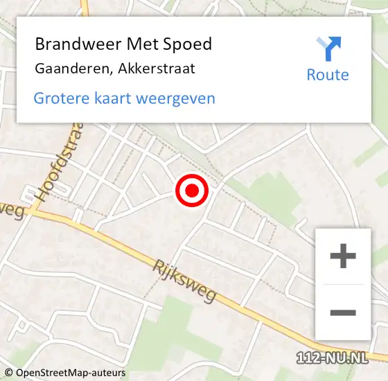 Locatie op kaart van de 112 melding: Brandweer Met Spoed Naar Gaanderen, Akkerstraat op 29 mei 2014 13:01