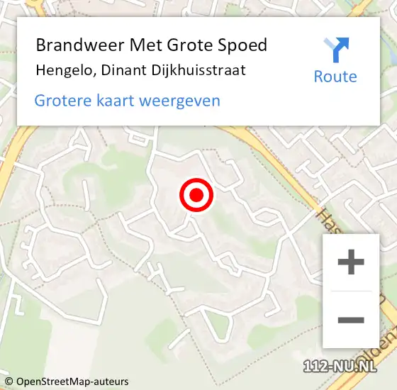 Locatie op kaart van de 112 melding: Brandweer Met Grote Spoed Naar Hengelo, Dinant Dijkhuisstraat op 2 januari 2021 11:42