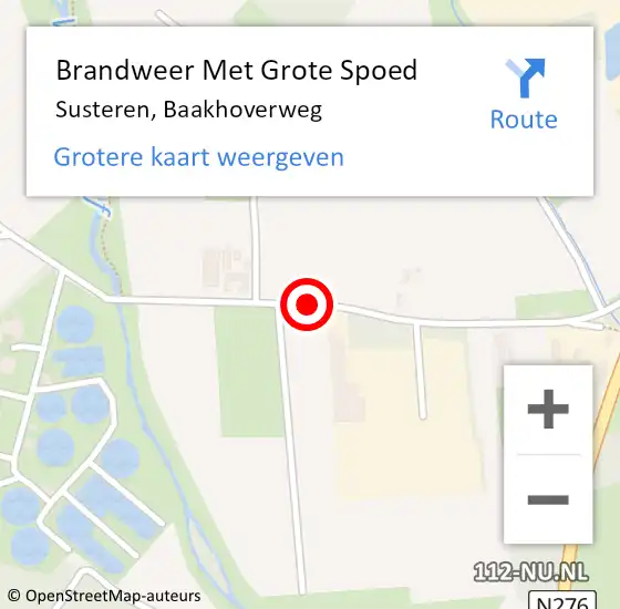 Locatie op kaart van de 112 melding: Brandweer Met Grote Spoed Naar Susteren, Baakhoverweg op 2 januari 2021 11:52