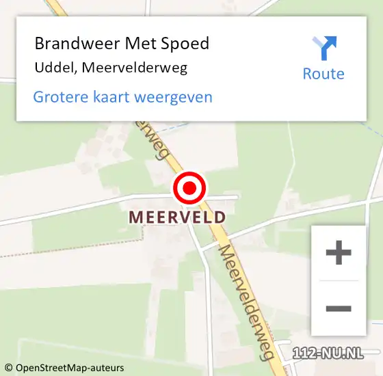 Locatie op kaart van de 112 melding: Brandweer Met Spoed Naar Uddel, Meervelderweg op 2 januari 2021 13:43