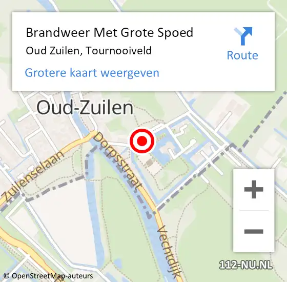 Locatie op kaart van de 112 melding: Brandweer Met Grote Spoed Naar Oud Zuilen, Tournooiveld op 2 januari 2021 15:49