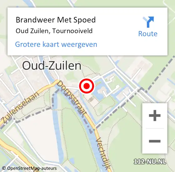 Locatie op kaart van de 112 melding: Brandweer Met Spoed Naar Oud Zuilen, Tournooiveld op 2 januari 2021 16:06
