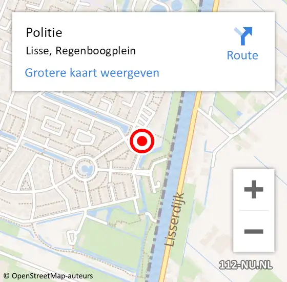 Locatie op kaart van de 112 melding: Politie Lisse, Regenboogplein op 29 mei 2014 14:10