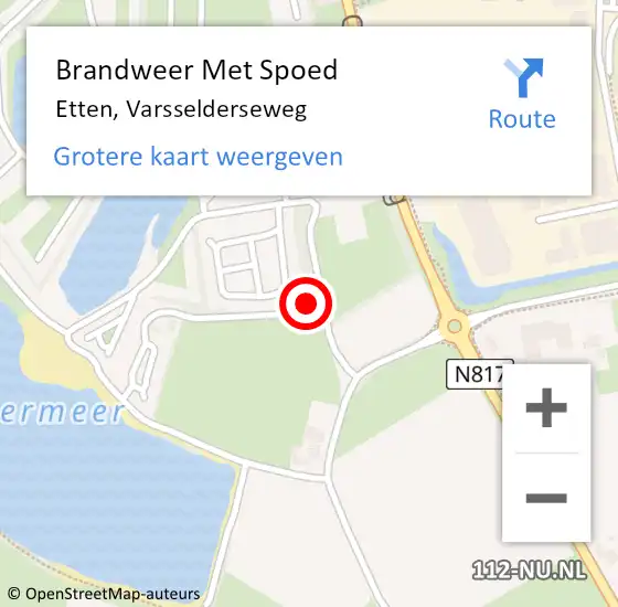 Locatie op kaart van de 112 melding: Brandweer Met Spoed Naar Etten, Varsselderseweg op 2 januari 2021 22:34