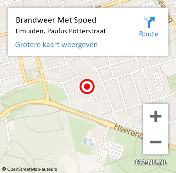 Locatie op kaart van de 112 melding: Brandweer Met Spoed Naar IJmuiden, Paulus Potterstraat op 2 januari 2021 22:37