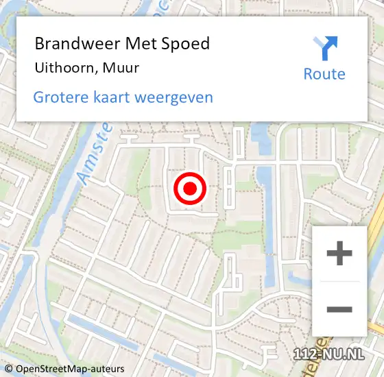 Locatie op kaart van de 112 melding: Brandweer Met Spoed Naar Uithoorn, Muur op 2 januari 2021 23:24