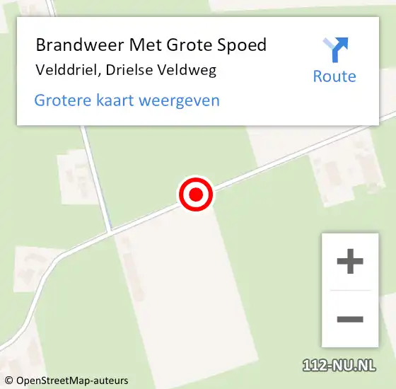 Locatie op kaart van de 112 melding: Brandweer Met Grote Spoed Naar Velddriel, Drielse Veldweg op 3 januari 2021 00:17