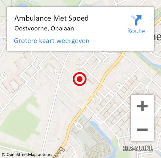 Locatie op kaart van de 112 melding: Ambulance Met Spoed Naar Oostvoorne, Obalaan op 3 januari 2021 01:08