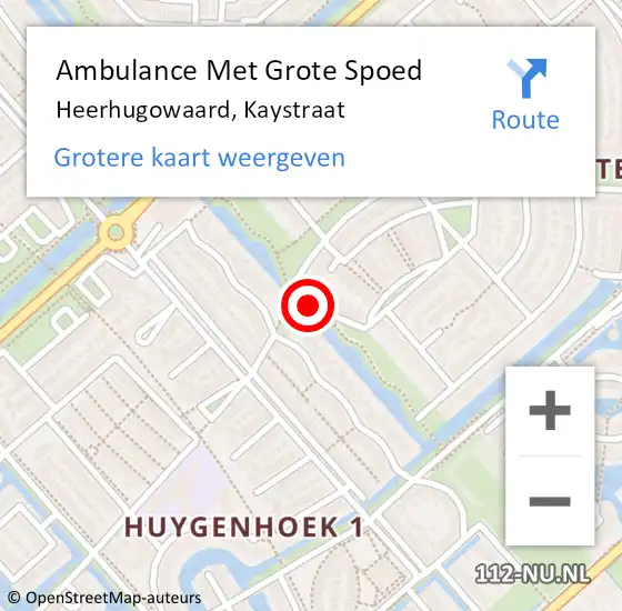 Locatie op kaart van de 112 melding: Ambulance Met Grote Spoed Naar Heerhugowaard, Kaystraat op 3 januari 2021 02:25