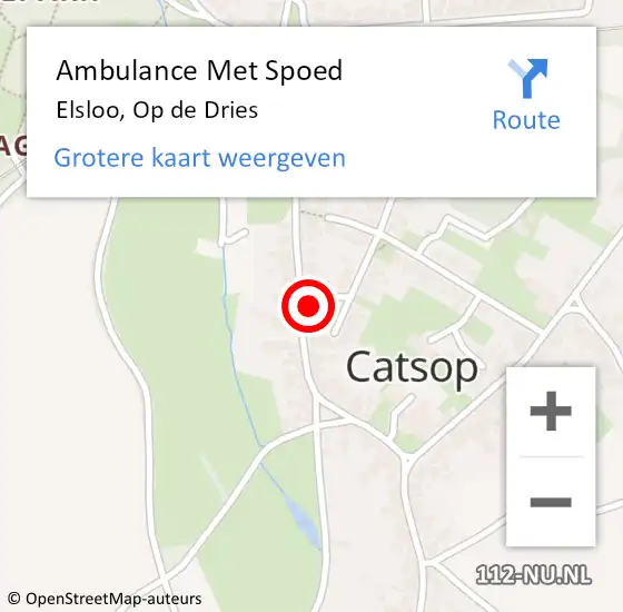 Locatie op kaart van de 112 melding: Ambulance Met Spoed Naar Elsloo, Op de Dries op 29 mei 2014 14:22