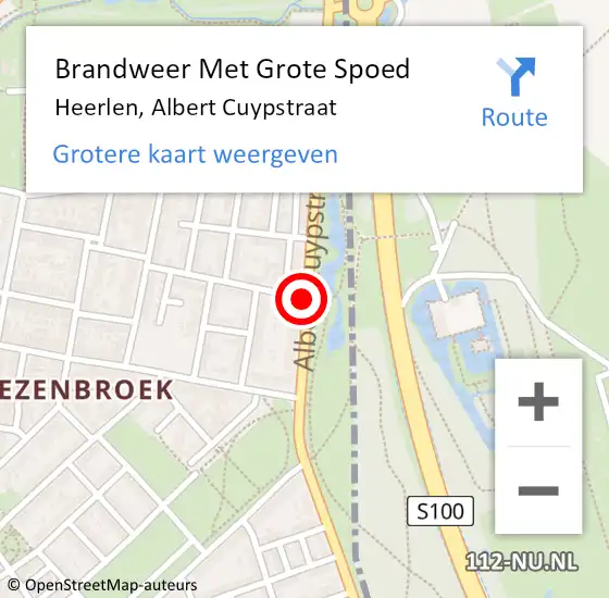 Locatie op kaart van de 112 melding: Brandweer Met Grote Spoed Naar Heerlen, Albert Cuypstraat op 3 januari 2021 03:56