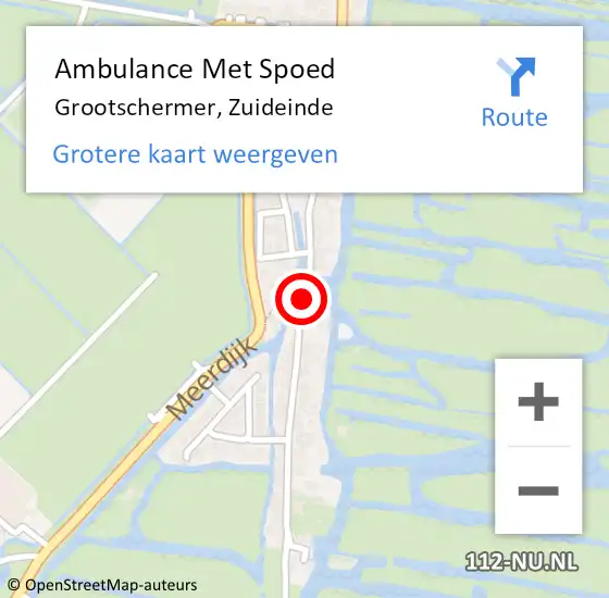 Locatie op kaart van de 112 melding: Ambulance Met Spoed Naar Grootschermer, Zuideinde op 3 januari 2021 08:07