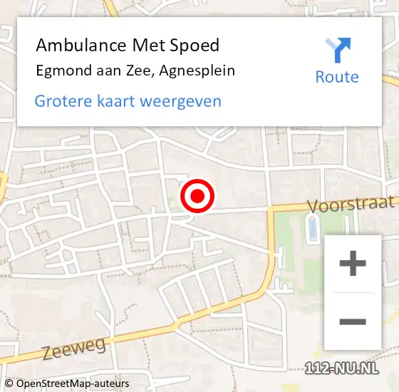 Locatie op kaart van de 112 melding: Ambulance Met Spoed Naar Egmond aan Zee, Agnesplein op 3 januari 2021 10:26