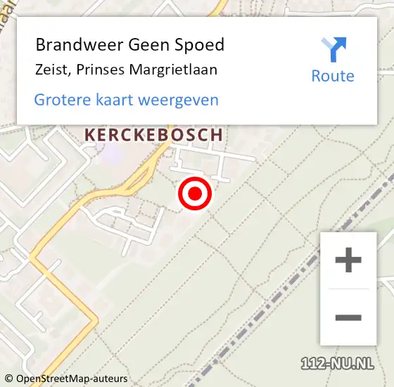 Locatie op kaart van de 112 melding: Brandweer Geen Spoed Naar Zeist, Prinses Margrietlaan op 3 januari 2021 10:38