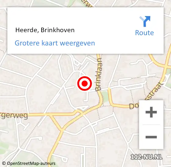 Locatie op kaart van de 112 melding:  Heerde, Brinkhoven op 3 januari 2021 12:01