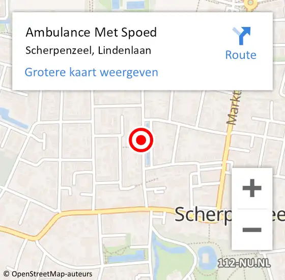 Locatie op kaart van de 112 melding: Ambulance Met Spoed Naar Scherpenzeel, Lindenlaan op 3 januari 2021 16:28