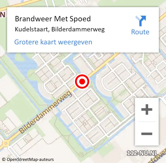 Locatie op kaart van de 112 melding: Brandweer Met Spoed Naar Kudelstaart, Bilderdammerweg op 3 januari 2021 17:00