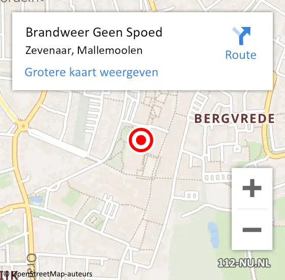 Locatie op kaart van de 112 melding: Brandweer Geen Spoed Naar Zevenaar, Mallemoolen op 3 januari 2021 17:29