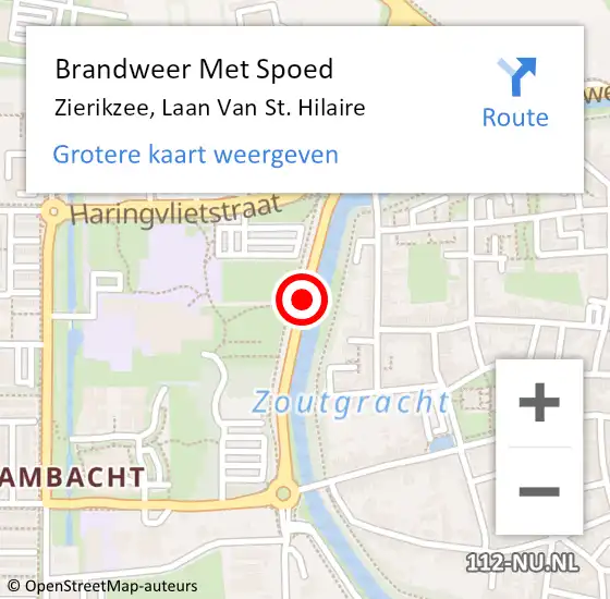 Locatie op kaart van de 112 melding: Brandweer Met Spoed Naar Zierikzee, Laan Van St. Hilaire op 3 januari 2021 18:58