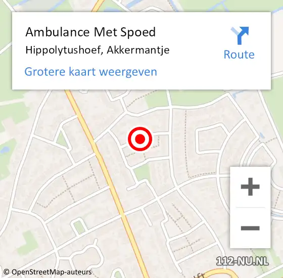Locatie op kaart van de 112 melding: Ambulance Met Spoed Naar Hippolytushoef, Akkermantje op 3 januari 2021 20:07