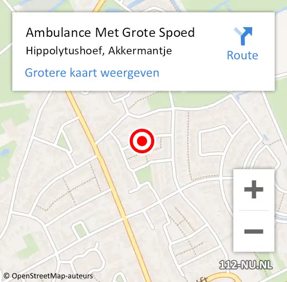 Locatie op kaart van de 112 melding: Ambulance Met Grote Spoed Naar Hippolytushoef, Akkermantje op 3 januari 2021 20:12