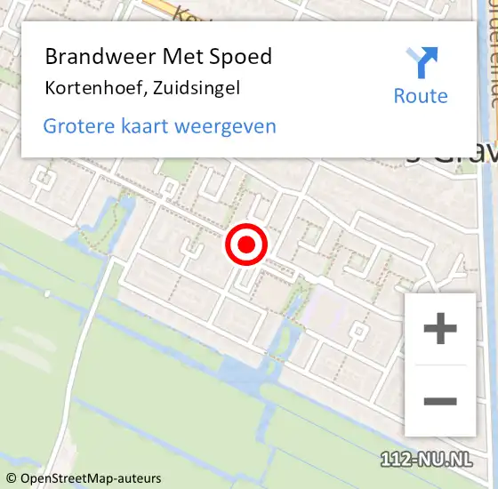 Locatie op kaart van de 112 melding: Brandweer Met Spoed Naar Kortenhoef, Zuidsingel op 3 januari 2021 20:39