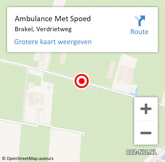 Locatie op kaart van de 112 melding: Ambulance Met Spoed Naar Brakel, Verdrietweg op 3 januari 2021 20:42