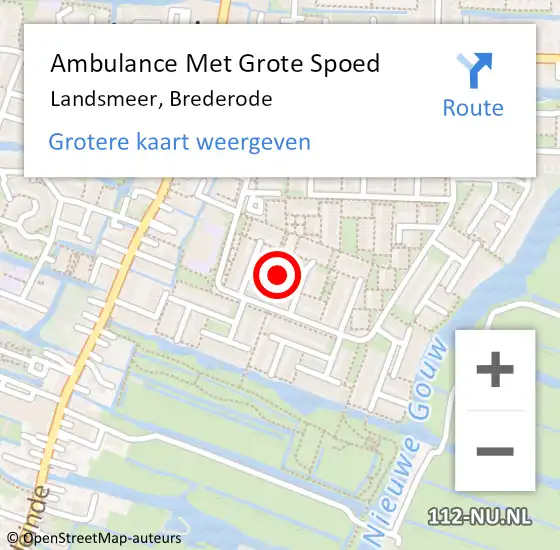 Locatie op kaart van de 112 melding: Ambulance Met Grote Spoed Naar Landsmeer, Brederode op 3 januari 2021 23:41