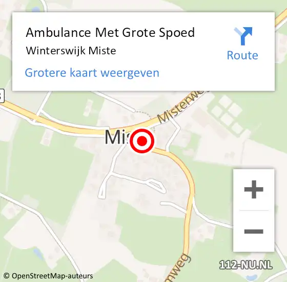 Locatie op kaart van de 112 melding: Ambulance Met Grote Spoed Naar Winterswijk Miste op 4 januari 2021 01:52