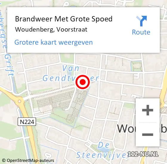 Locatie op kaart van de 112 melding: Brandweer Met Grote Spoed Naar Woudenberg, Voorstraat op 4 januari 2021 02:26