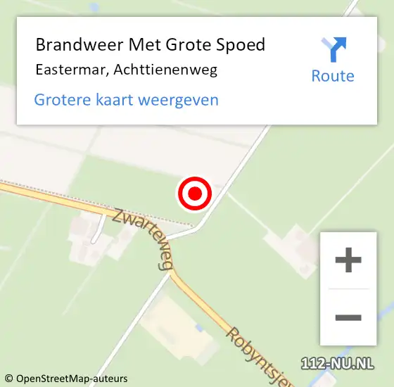 Locatie op kaart van de 112 melding: Brandweer Met Grote Spoed Naar Eastermar, Achttienenweg op 29 mei 2014 16:26