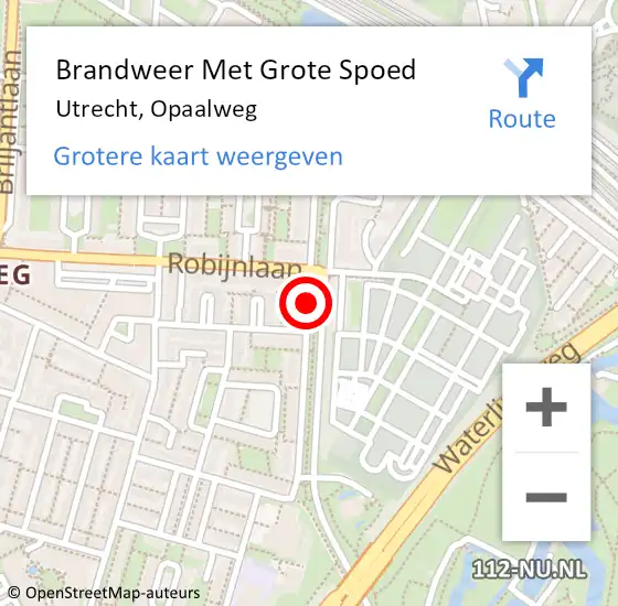 Locatie op kaart van de 112 melding: Brandweer Met Grote Spoed Naar Utrecht, Opaalweg op 4 januari 2021 03:12