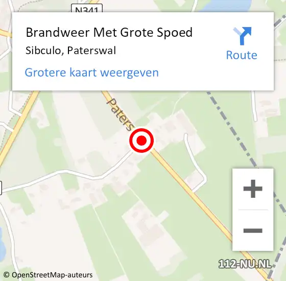 Locatie op kaart van de 112 melding: Brandweer Met Grote Spoed Naar Sibculo, Paterswal op 4 januari 2021 05:45