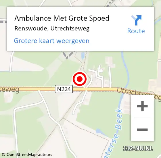 Locatie op kaart van de 112 melding: Ambulance Met Grote Spoed Naar Renswoude, Utrechtseweg op 29 mei 2014 16:48