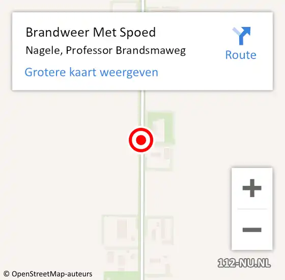 Locatie op kaart van de 112 melding: Brandweer Met Spoed Naar Nagele, Professor Brandsmaweg op 4 januari 2021 10:45