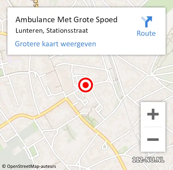 Locatie op kaart van de 112 melding: Ambulance Met Grote Spoed Naar Lunteren, Stationsstraat op 4 januari 2021 11:33