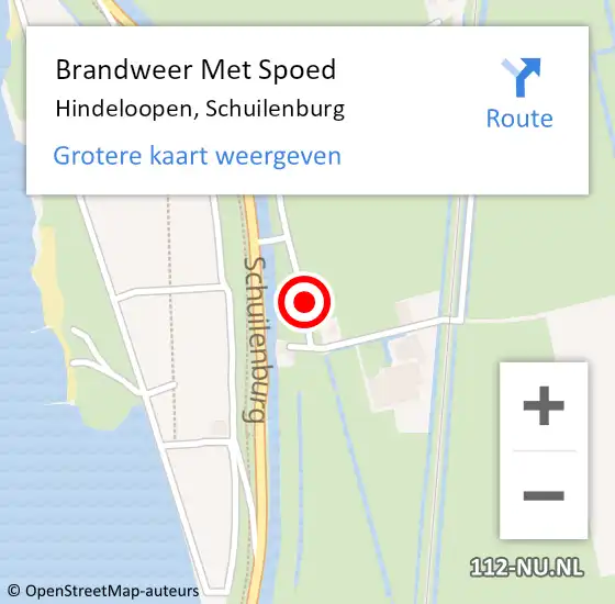 Locatie op kaart van de 112 melding: Brandweer Met Spoed Naar Hindeloopen, Schuilenburg op 4 januari 2021 12:35