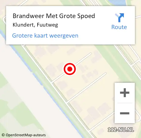 Locatie op kaart van de 112 melding: Brandweer Met Grote Spoed Naar Klundert, Fuutweg op 4 januari 2021 12:35