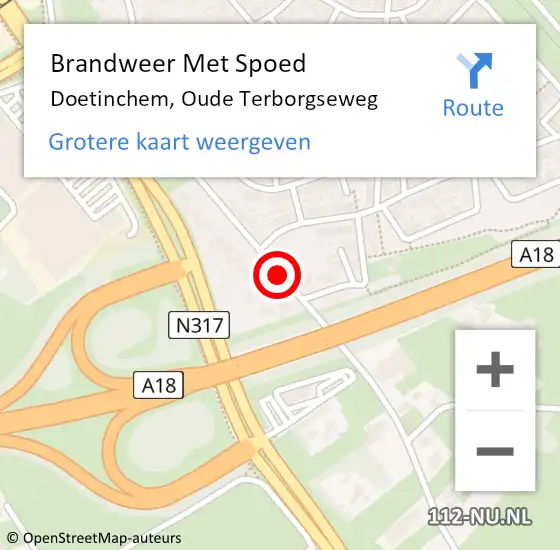 Locatie op kaart van de 112 melding: Brandweer Met Spoed Naar Doetinchem, Oude Terborgseweg op 4 januari 2021 14:19