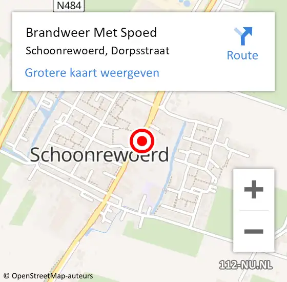 Locatie op kaart van de 112 melding: Brandweer Met Spoed Naar Schoonrewoerd, Dorpsstraat op 29 mei 2014 17:37